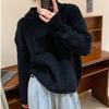 Autumn and winter new twist sweater women's hooded pullover retro lazy loose soft waxy knitted sweater sweater top women