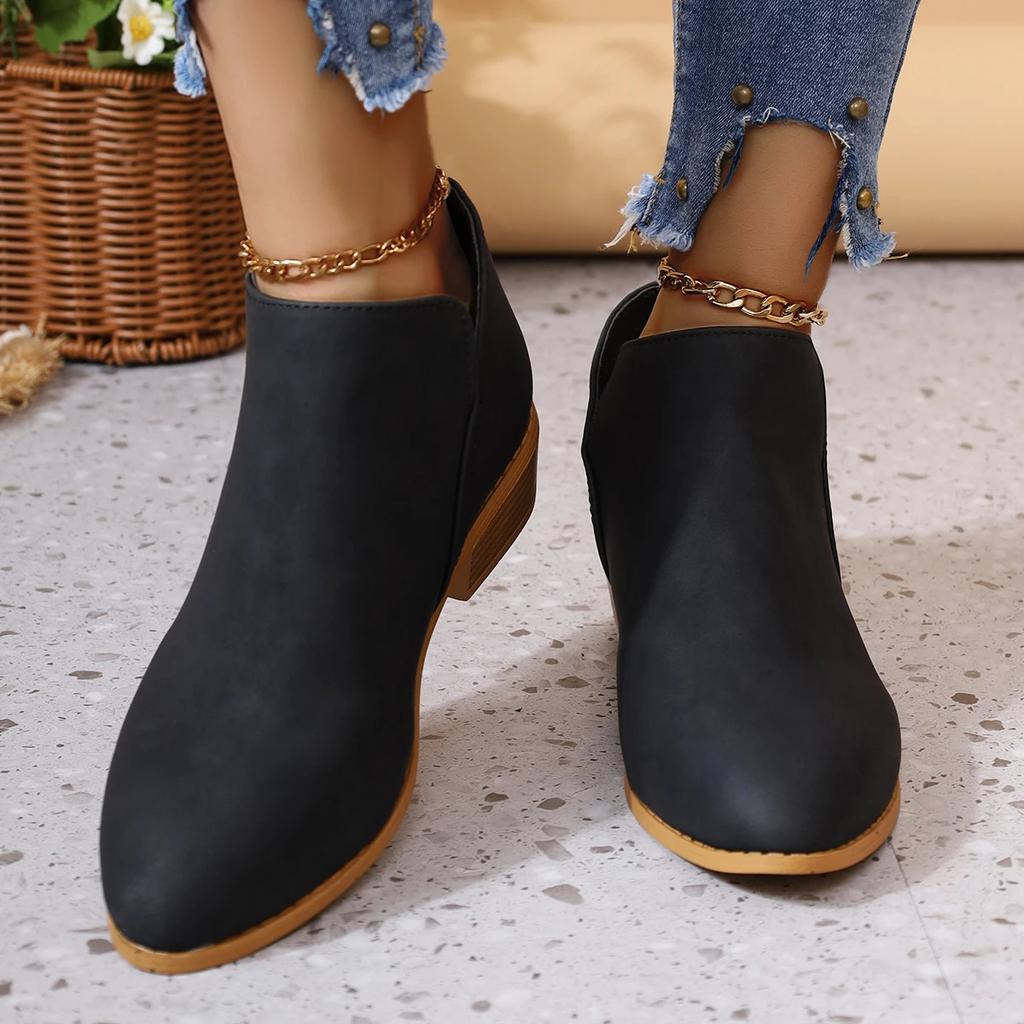 Women Boots Autumn New Pointed Thick Heel Boots Women Plus Size Fashion Shoes for Women Comfortable Casual Boots Botas De Mujer