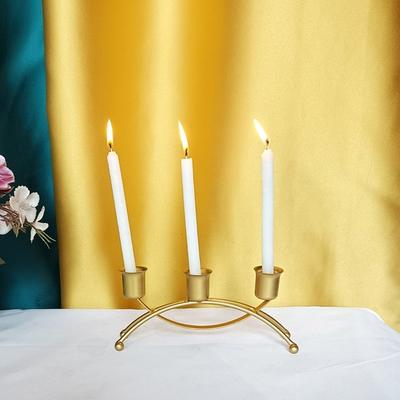 European Style 3 Arms Candle Holder Metal Three Head Vintage Candelabra Decorative Iron Candleholder Wedding Centerpiece
