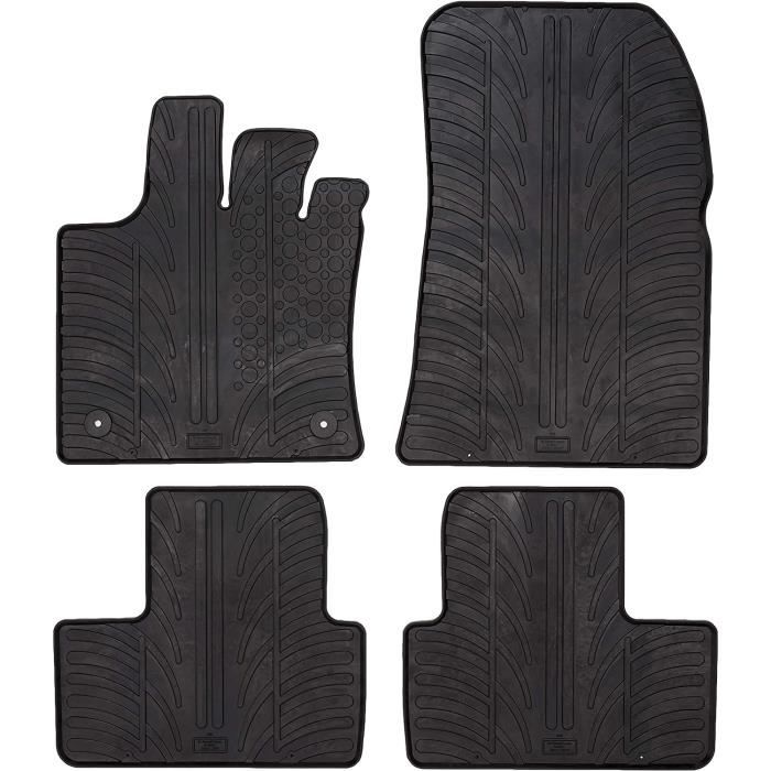 Tapis De Caoutchouc - RENAULT - Captur II - Noir - 4 Pièces - Clips De Montage