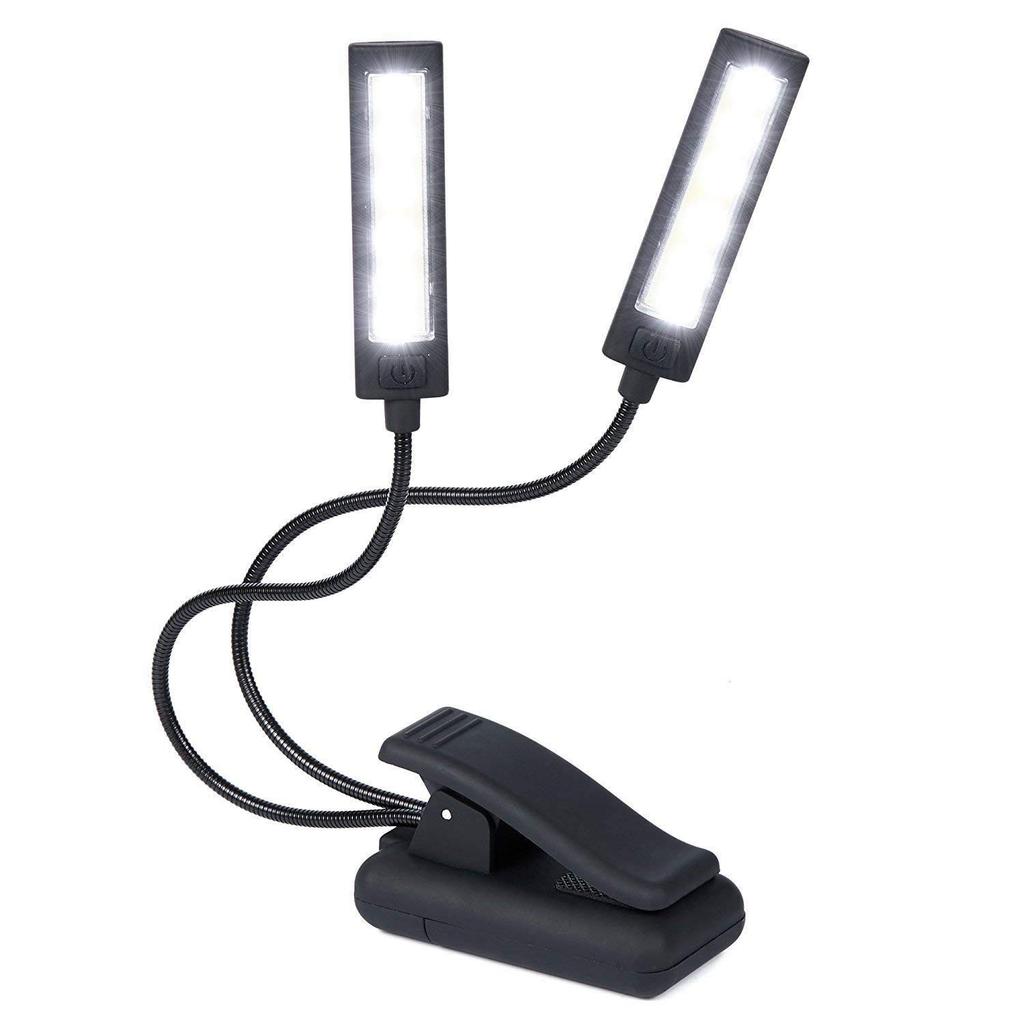 Andifany Clip-on LED Music Stand Light - Flicker-Free, Fully Adjustable, 6 Brightness Levels - for Reading, Orchestration, Mixing, and DJing