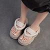 Fashion GKTINOO Thick Soled Sheepskin Flip Flops Leather Fashion Sandals Slippers Mary Jane Platform Women Summer Flats Loafer Shoes