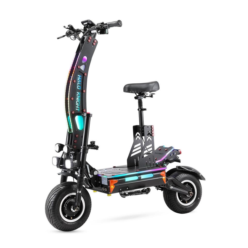 HALO KNIGHT T107MAX All-Terrain Electric Scooter 4000W Dual Motor 72V50Ah Battery 13 Inch Vacuum Tire Outdoor Riding Off-Road E-Scooter