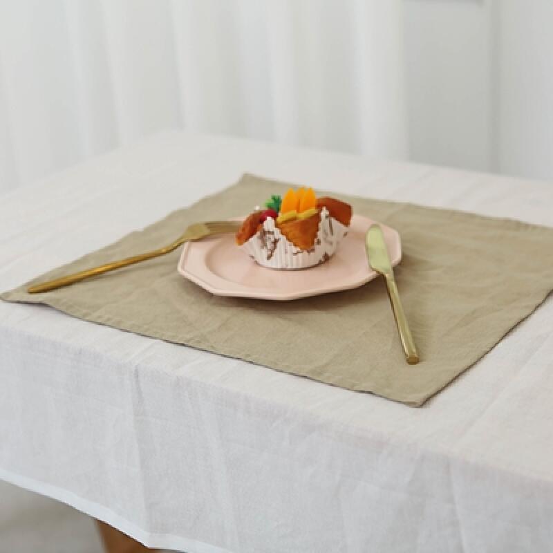Simple Pure Linen Kitchen Cloth - 3 Colors Table Mat Table Mat S (30x40cm) Pure White