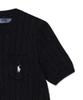 POLO RALPH LAUREN Cable Knit Cotton Short Sleeve Sweater - Black
