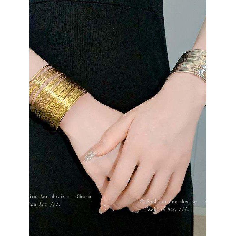 Niche Style Multi-Layer Iron Wire Bracelet Sexy Cold Wind Opening