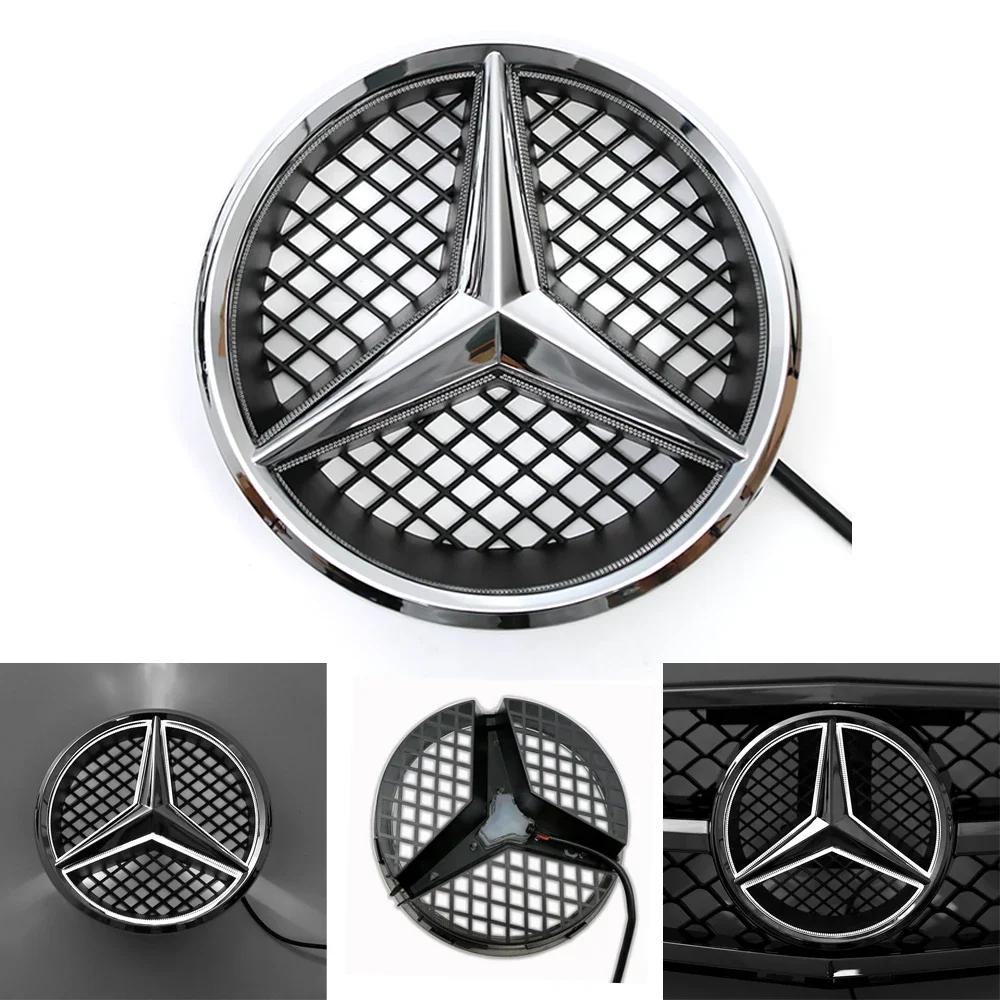 Hot Car Sticker Front Grille Star Emblem Chrome Silver For Mercedes Benz B-Class W245 2009-2011 C-Class W204 2008-2014 GLK-Class