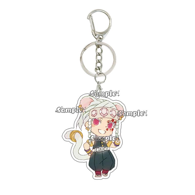 Cartoon Acrylic Nezuko Agatsuma Zenitsu Tomioka Giyuu Peripheral Keychain Pendant Decoration Fans Cute Accessory Ornaments Gifts