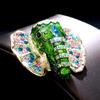 Creative 3D Painting Oil Dot Diamond Elephant Shaped Personalized Classic Brooch