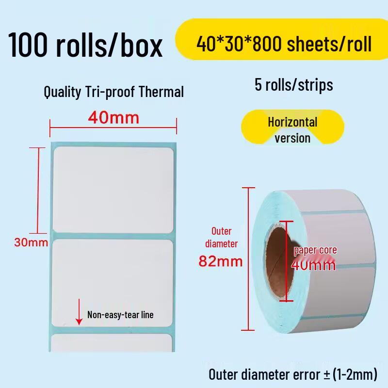 Durable Self-Adhesive Thermal Paper Barcode Labels for Printing 