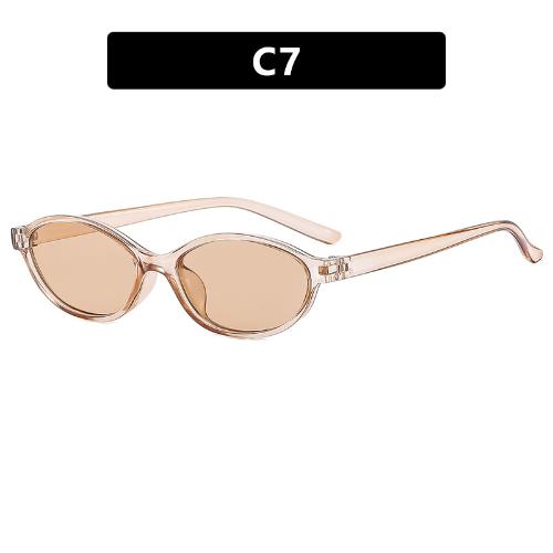 Retro Oval Sunglasses for Women Trendy Small Narrow Frame Designer Sun Glasses Simple Style Eyewear