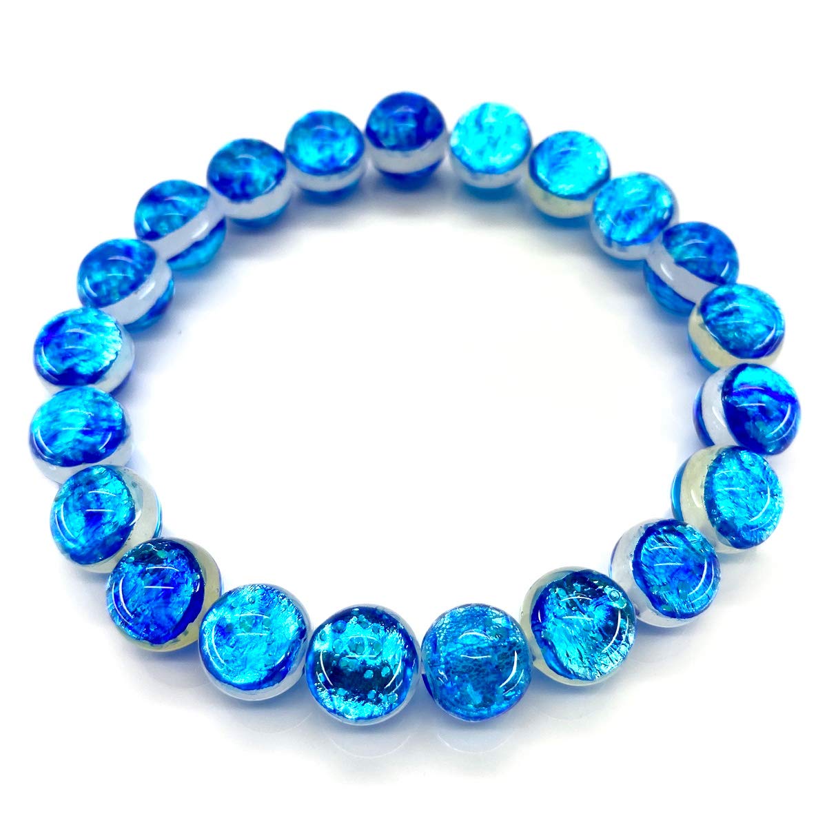 

Glowing Firefly Glass Miyako Marine 10mm Bead Bracelet Luminous Type Dragonfly Ball [Sea drop] [034bt-10-18] синій