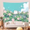 1Pc Cartoon Cat Printed Tapestry Living Room Background Wall Art Decoration Multi Size Space Pendant