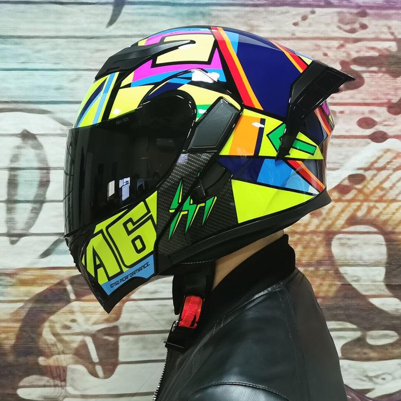 JIEKAI Flip-Up Motorcycle Helmet Women Couples Dual Lens Full Face Scooter Riding ABS Material