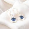 Natural London Blue Topaz Gemstone 925 Sterling Silver Dangle Earrings For Her CE-14-11