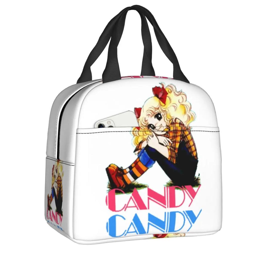 Candy Candy Thermal Insulated Lunch Bags Women Animated Anime Movies Portable Lunch Container School Travel Storage Food Box