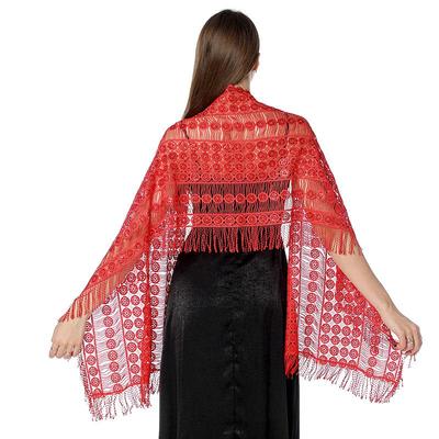 Șal de lux cu broderie cu paiete și franjuri - Perfect pentru mirese, domnișoare de onoare, nunți și rochii de seară