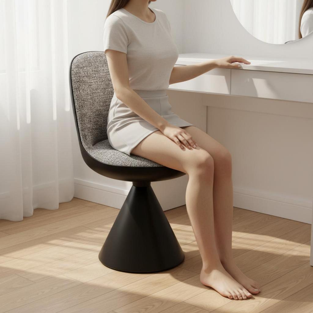 Swivel Dressing Stool Modern Luxury Type Rotating Makeup Chair Soft Upholstered