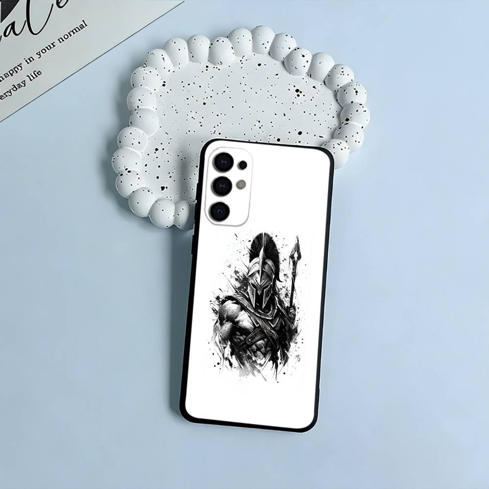 Cool S-Spartan Phone Case For Samsung S25,S24,S21,S22,S23,S30,Ultra,S20,Plus,Fe,Lite,Black Soft Silicone