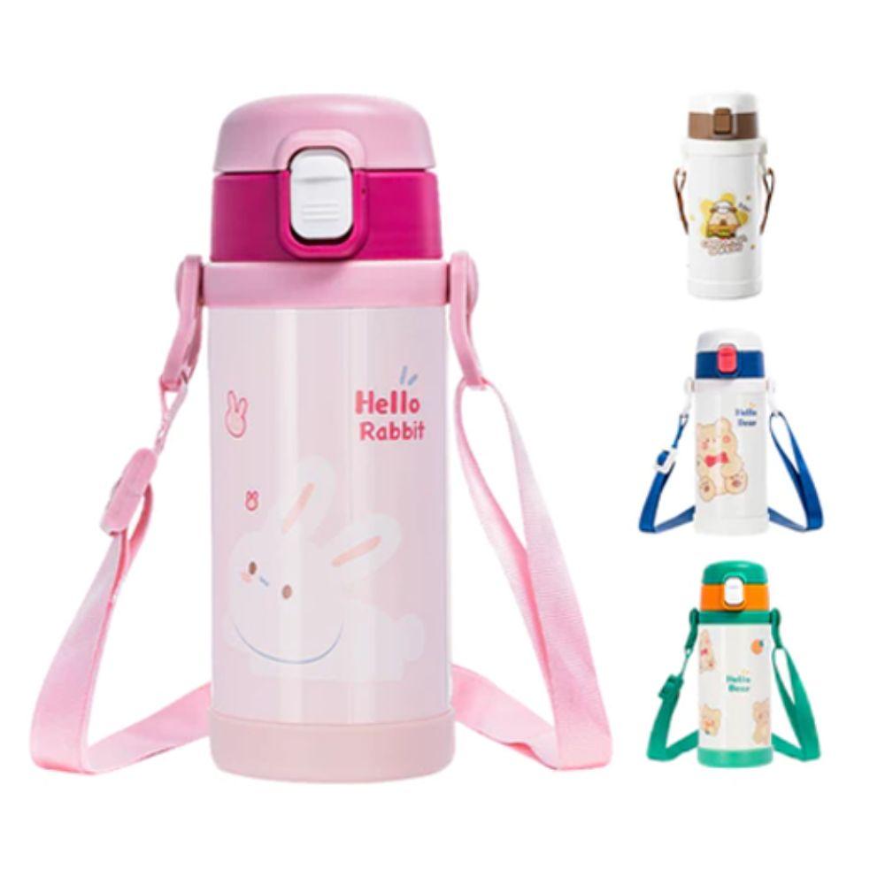 Stainless Steel Children's Water Bottle 350ML Straw Cup Fashion Insulated Cup  Kindergarten