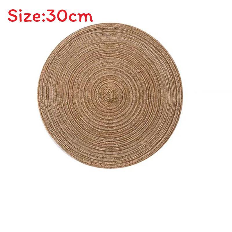 Nordic Style Rattan Woven Table Mat With Heat Resistant Cotton Pad For Home Dining Decor