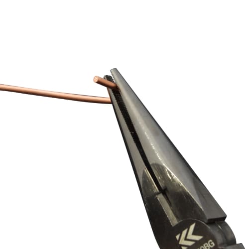 Fujiya Long Nose Pliers, Black Gold, Cross Knurled, 350-150BG