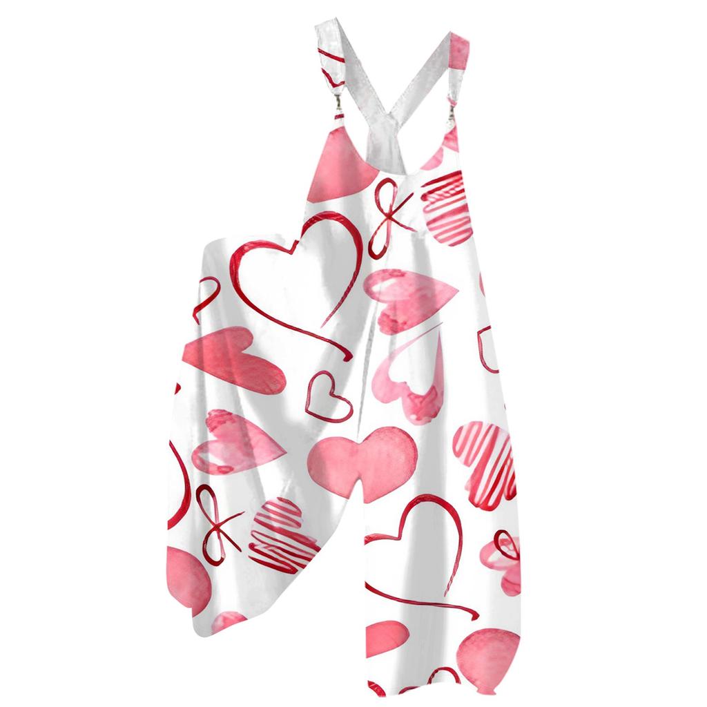 Moda Damska ul. Patrick Print Casual Luźny Kombinezon z Szerokimi Nogawkami