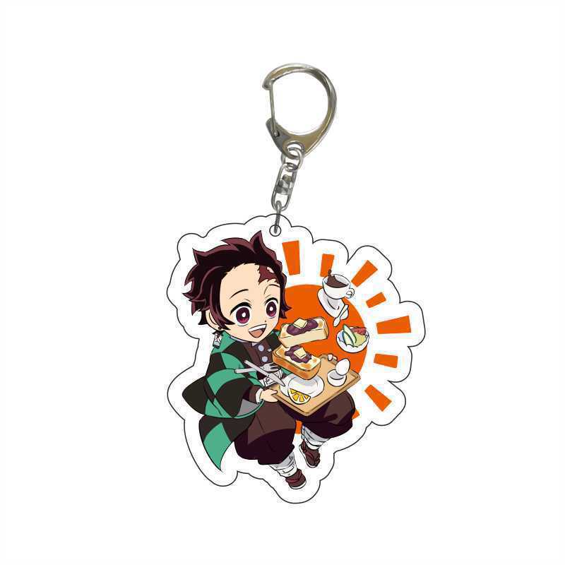 Anime Demon Slayer doll toy Kimetsu No Yaiba Blade of Ghost Keychain Acrylic Pendant Car Key Chain Fans kids Xmas Gift Jewelry