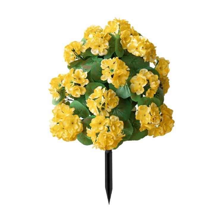 

Realistic Simulation Plastic Begonia Floral Stake Artificial Green Plant For Garden Patio Porch Front Yard Landscaping жёлтый