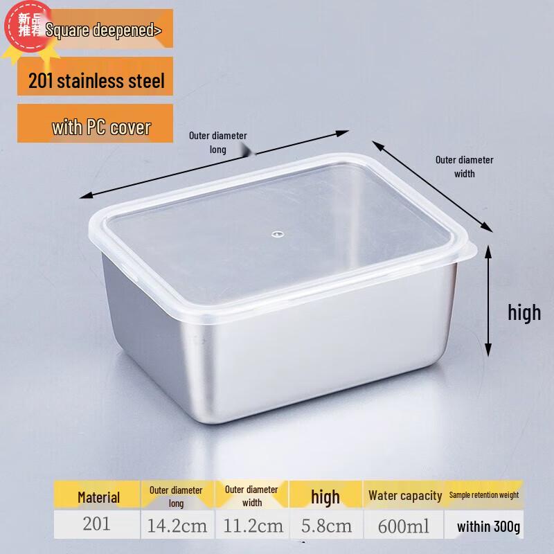 Stainless Steel Food Sample Box with Plastic Lid