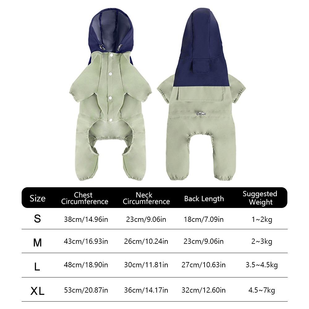 Fashion Patchwork Pet Raincoat Waterproof Reflective Dog Coats Jackets Keep Warm Windproof Dog Four-legged Work Jacket