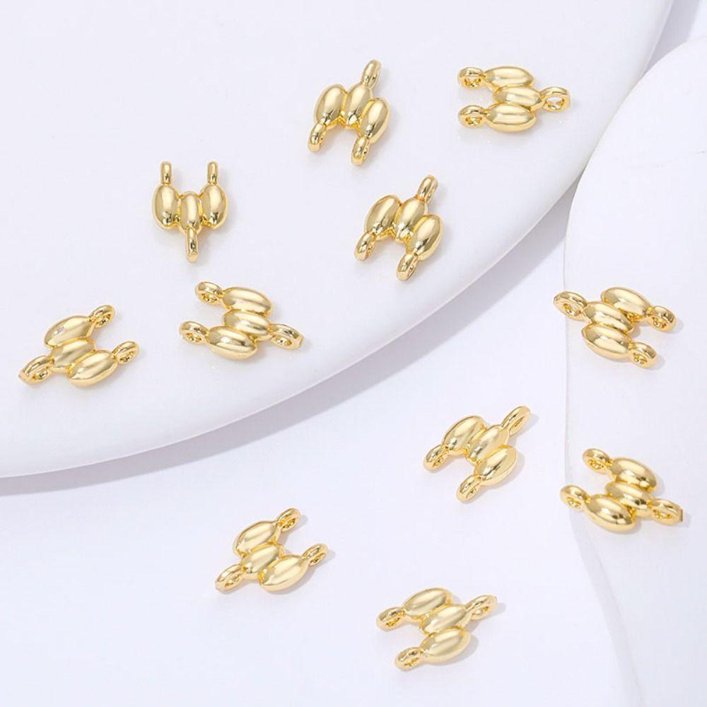 50Pcs 18K Gold Plated Gold Plated Connectors 11mm*7mm Size 2-Row Design Brass Connectors Brass Material Gold Plated Finish