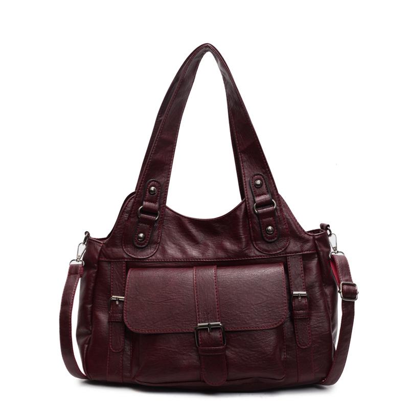 

Винтажная женская повседневная сумка-тоут большой вместимости: Мамочкина сумка и наплечная сумка кроссбоди вино красного