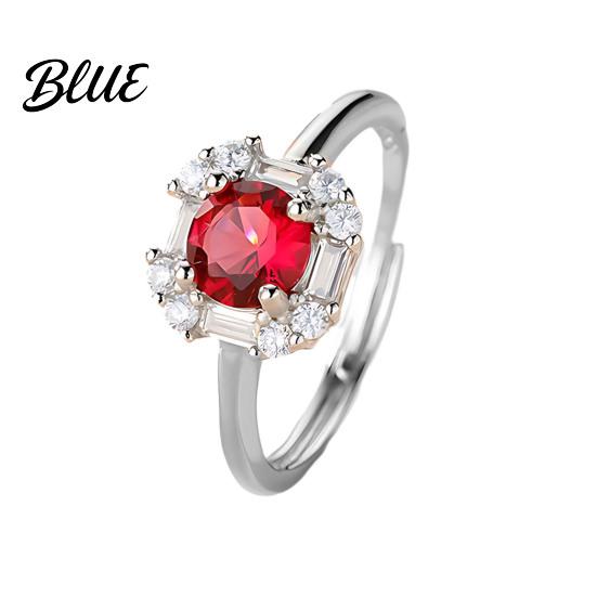 Wear-resistant Jewelry Set Red Zircon Love Heart Rhinestone Necklace Stud
