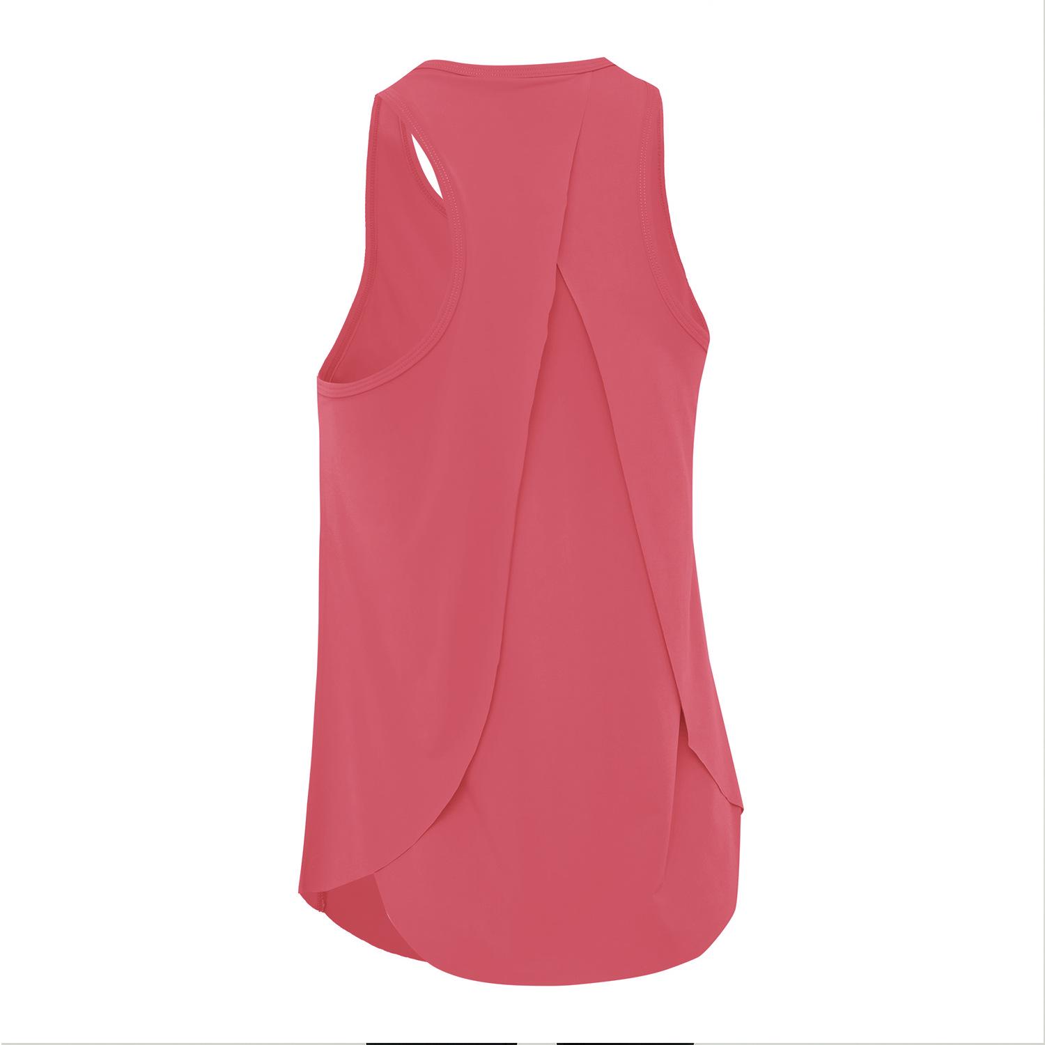 

Women s Quick-Dry Sleeveless Swallowtail Yoga Vest for Running and Gym M кавун червоний колір
