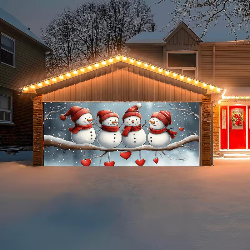 

2D Charming Snowman & Red Hearts Winter Tapestry Modern Room Decor 47.2x31.5inch/120*80cm