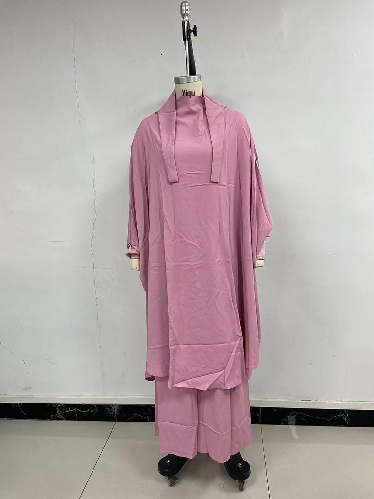 New 2022 Solid Color Swing Dress Robe Set