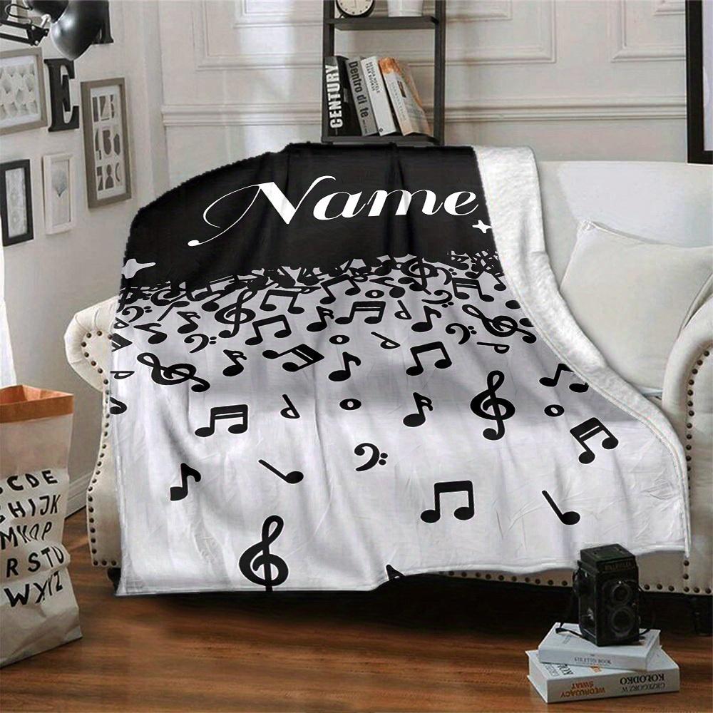 Music Notes Home Customize Your Name Blankets Comfortable Soft Lightweight Allseason Multipurpose Blanket For Picnics Sofas Offices Beds Living Rooms