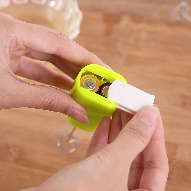 Electric Milk Frother Egg Whisk Beater Battery Powered Handheld Foam Maker with Stand for Kitchen Milk Coffee Egg Stirring Tools