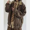 Unisex Retro Plaid Bestickte Jacke - Herbst Loose Fit Casual Revers
