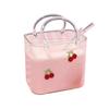 Yousheng Handtaschenförmiges Weinglas, 750 ml Handtaschen-Cocktailbecher mit Strohhalm, Einzigartiger Glasbecher für Saft und Limonade, Kreative Vase für Blumen