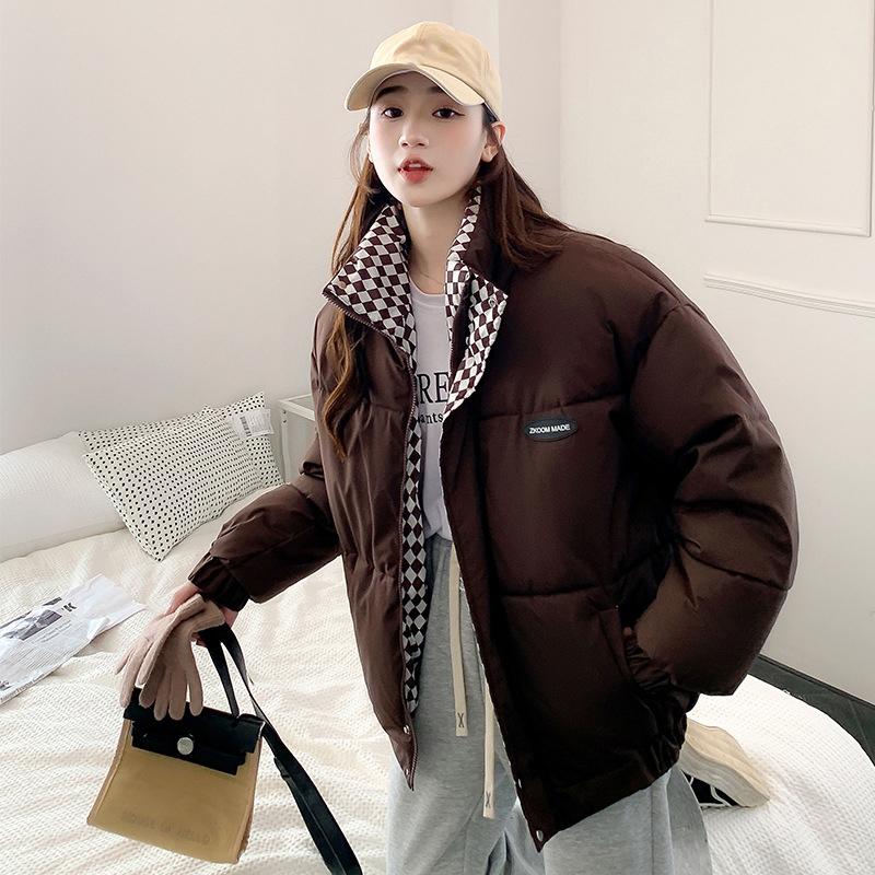 Women's Winter Thickened Padded Women's Student Collar Short Jacket