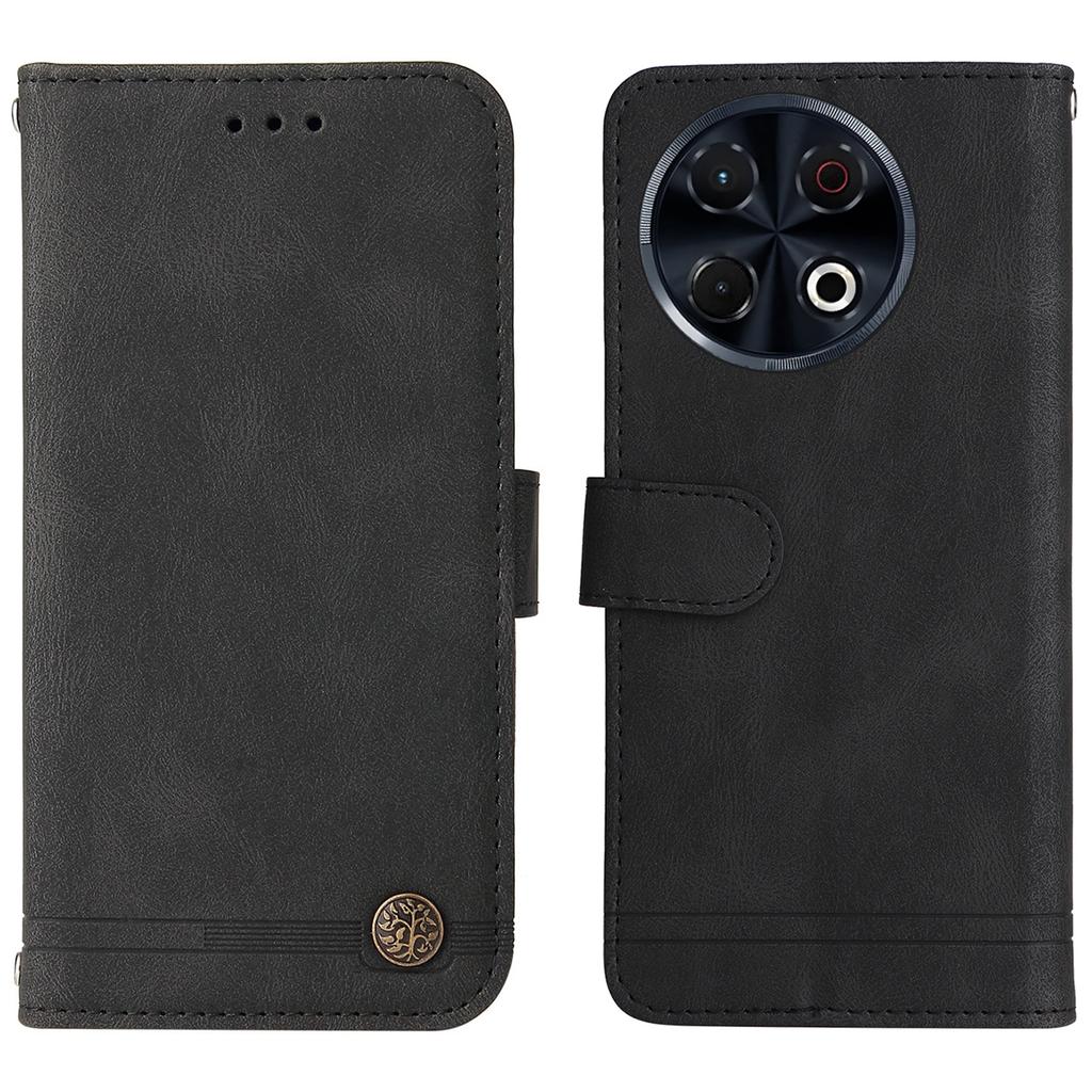 For TECNO Spark 30 Pro 4G Leather Wallet Cases Skin Touch Phone Cover Stand with Strap