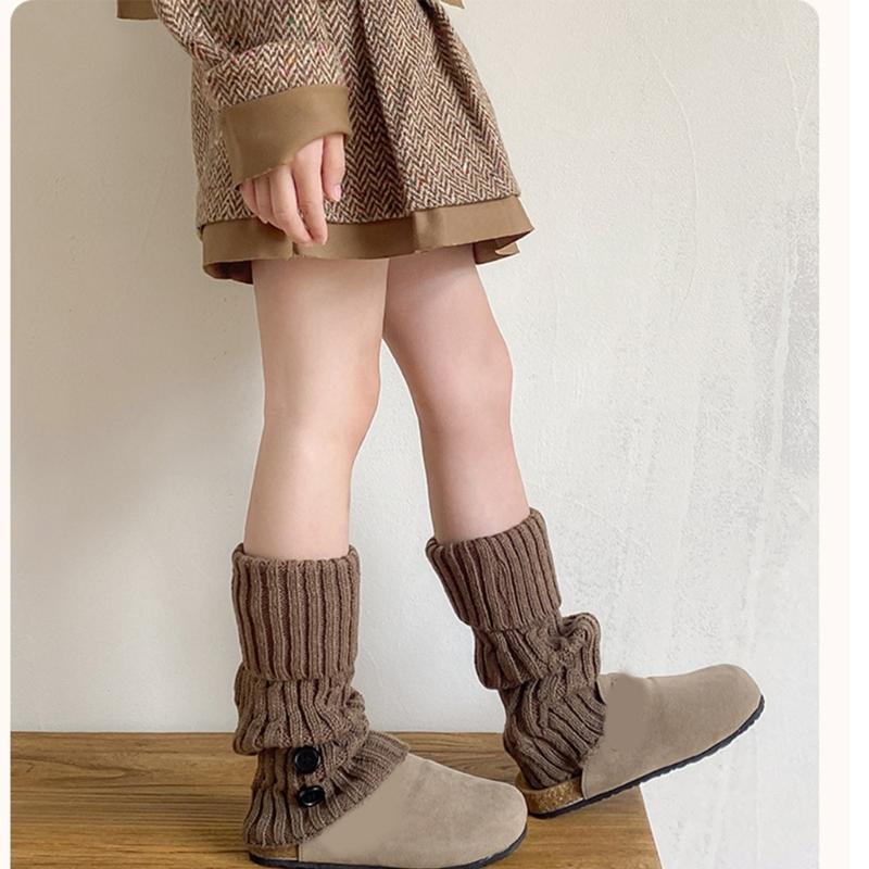 Autumn Winter Socks Leg Warmer Stockings Socks for Girls 2-13 Years Knitted Leg Cover Crochet Long Stockings Socks