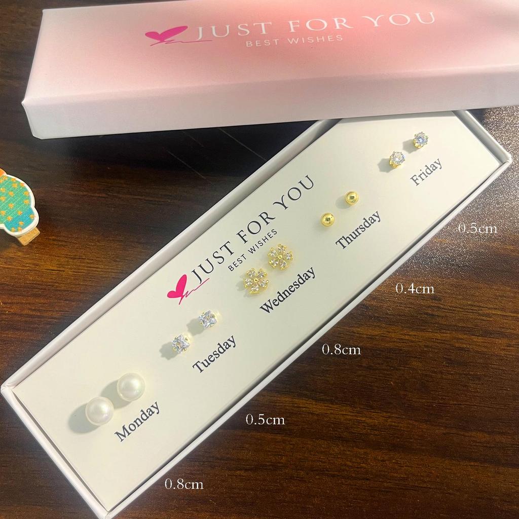 Weekly Gift Box: Star, Moon, Butterfly & Flower Bow Stud Earrings for Girls
