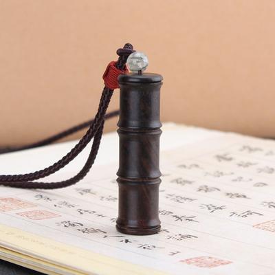 Originales Ebenholz Briefröhrchen Gawu Box Anhänger Halskette Herren und Damen lang retro schlichte Pulloverkette Accessoires