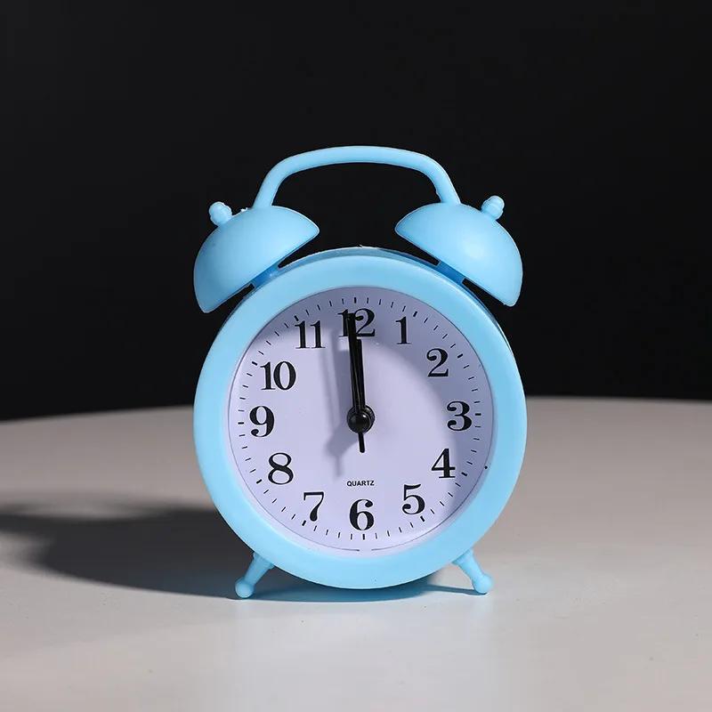 Vintage Exquisite Alarm Desktop Analog with Night Light, Suitable for Home Office Mini Travel Alarm Clock