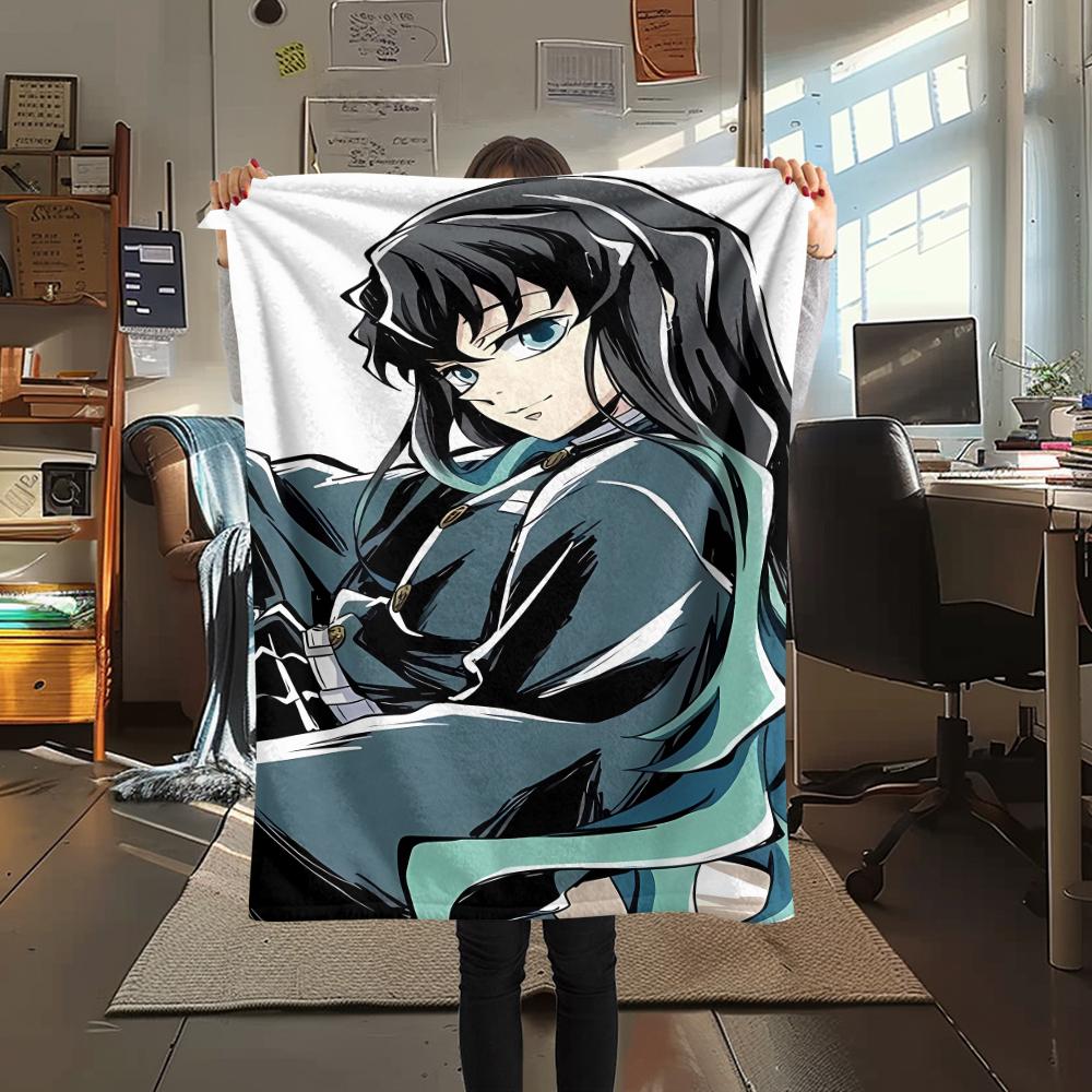 Demon Slayer Print Flannel Blanket,High Quality Comfortable for All Seasons,Home Decor,Warmth and Comfort,Perfect for Christmas Gifts