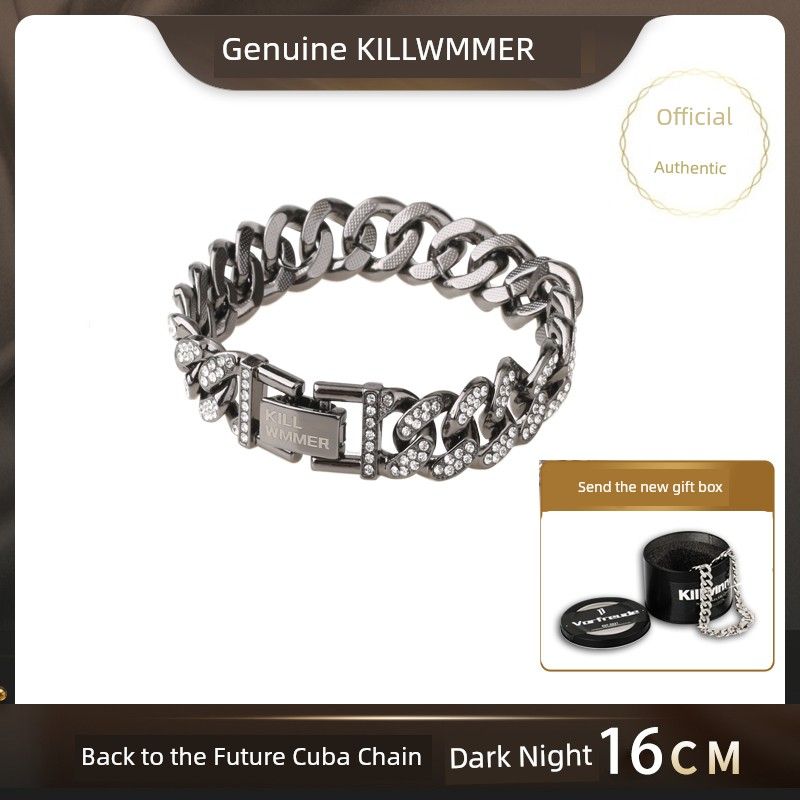 

Ювелирные изделия Полностью бриллиантовый Модный Хип-хоп Парный Браслет из титановой стали Black bracelet 16cm (alloy)(Buy below 50.00kg)