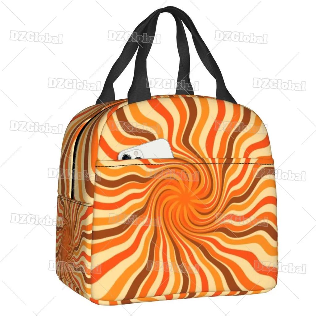 Liquid Swirl Abstract Pattern In Sage Green Insulated Lunch Bag Geometric Art Cooler Thermal Bento Box For Women Kids Food Bags